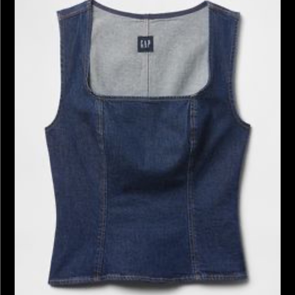 Gap denim corset top size 14p petite NWT